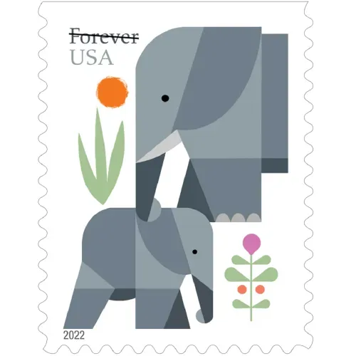 Elephants 2022 - 5 Booklets 100 Pcs Unused Stamps for Mailing